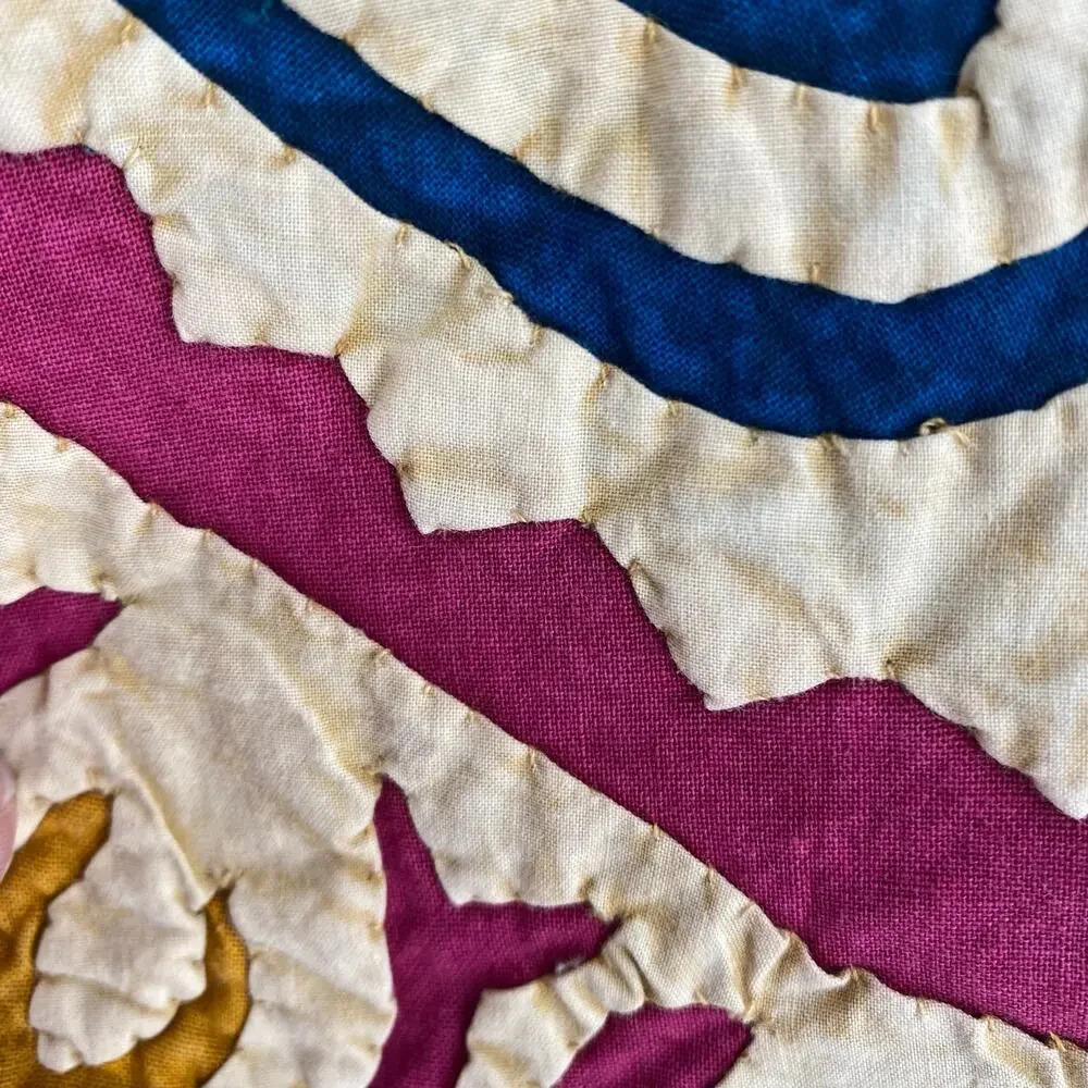 Pillow Sham Indian Textile Hand Stitched Applique Tribal Vintage‎ Colorful